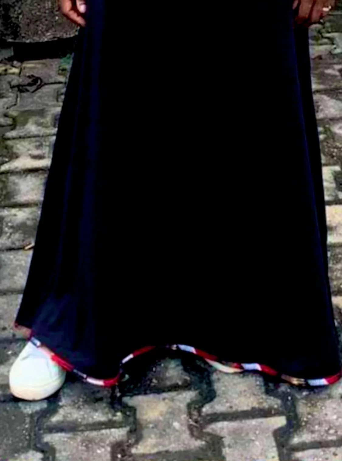 The AYO Blank Canvas -Maxi Hooded Dress, Print Fabric Detail