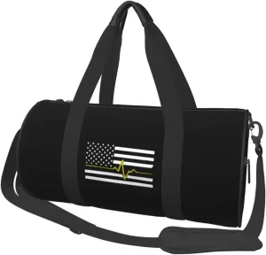 Thin Gold Line 911 Dispatcher Convertible Garment Bag with Shoulder Strap, Carry on Garment Duffel Bag for Men Women - Rolling Foldable for Travel Luggage Bags (Black)