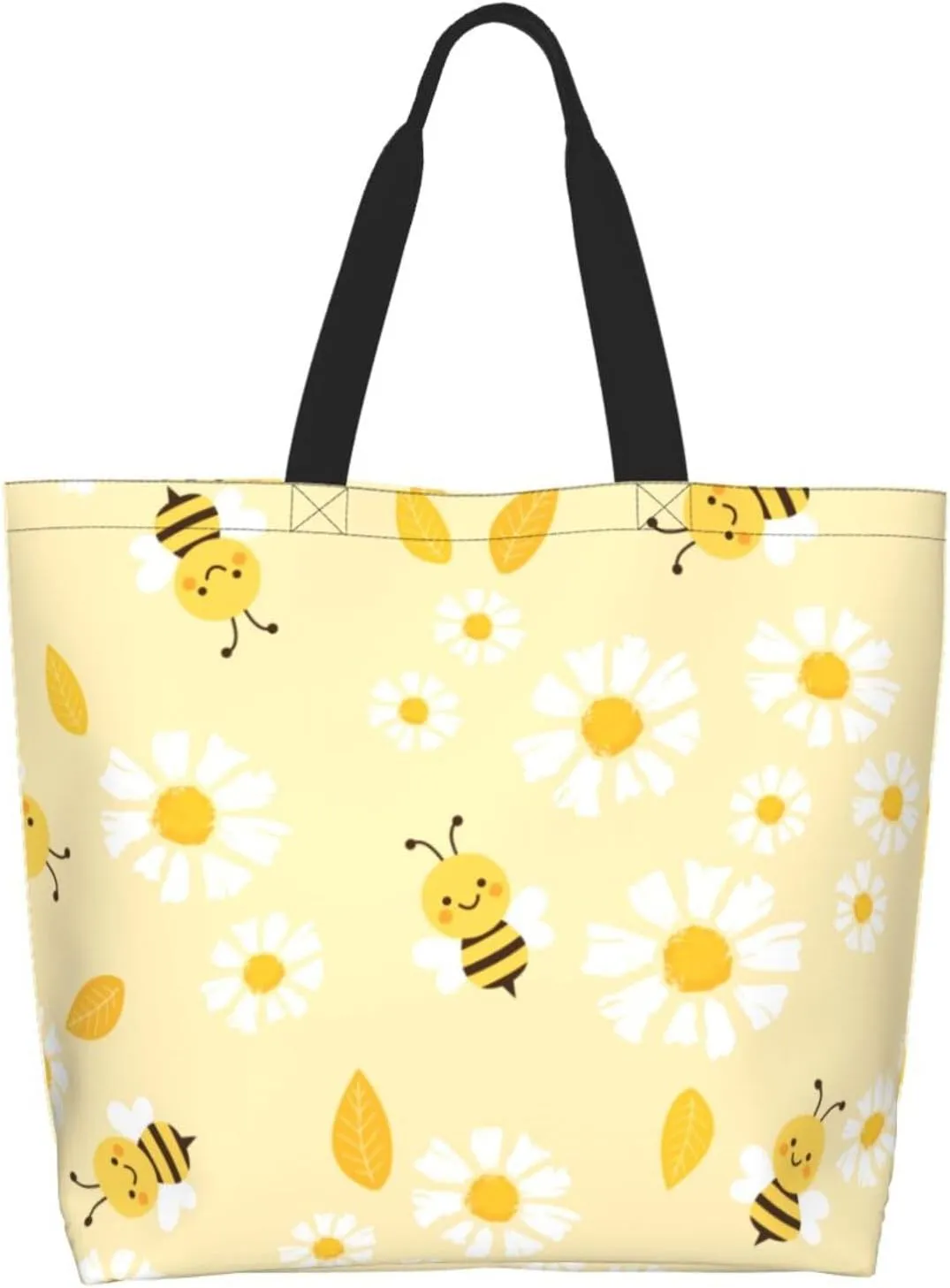 Tote Bag Large Capacity Shoulder Bag Handbag Reusable Shopping Bag Grocery Bag for Beach Travel Work for Women