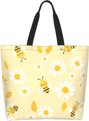 Tote Bag Large Capacity Shoulder Bag Handbag Reusable Shopping Bag Grocery Bag for Beach Travel Work for Women