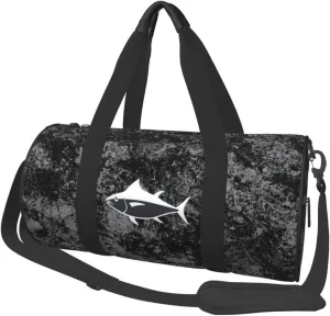 Tuna Fish Convertible Garment Bag with Shoulder Strap, Carry on Garment Duffel Bag for Men Women - Rolling Foldable for Travel Luggage Bags (Black)