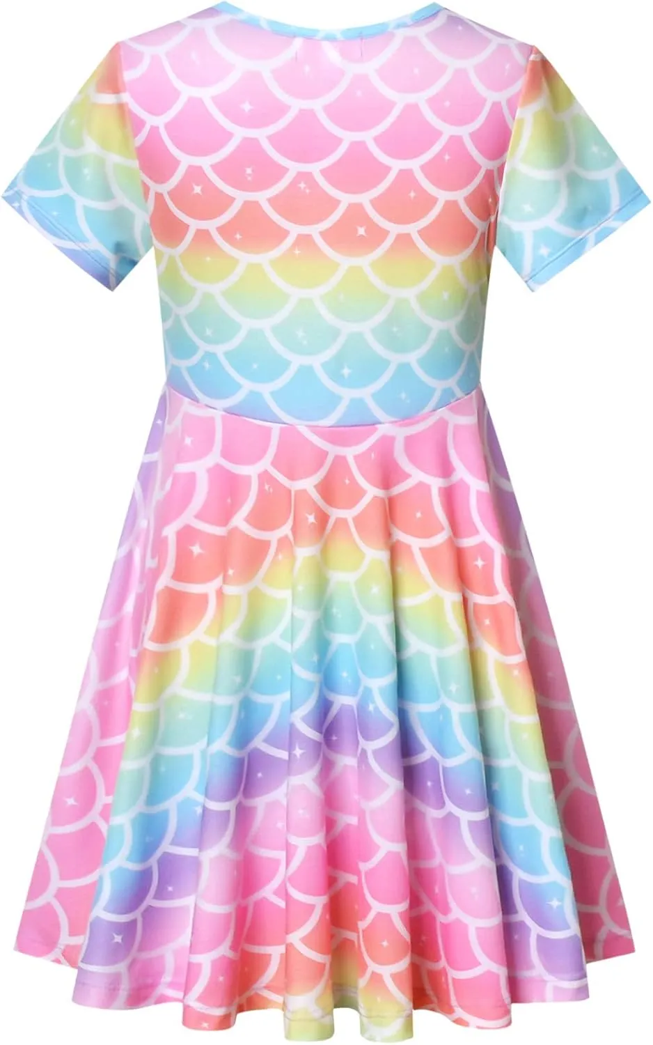 Unicorn Dresses for Girls Summer Swing Short Sleeve Casual Clothes for Kids