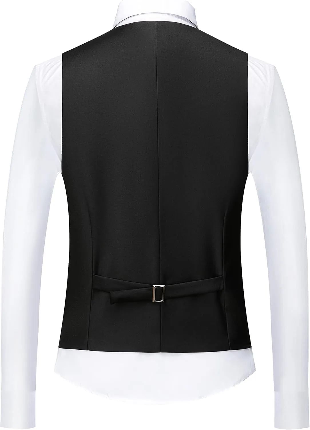 UNINUKOO Mens Suit Vest Slim Fit Formal Dress Casual Waistcoat Four Buttons Tuxedo Suit Vest