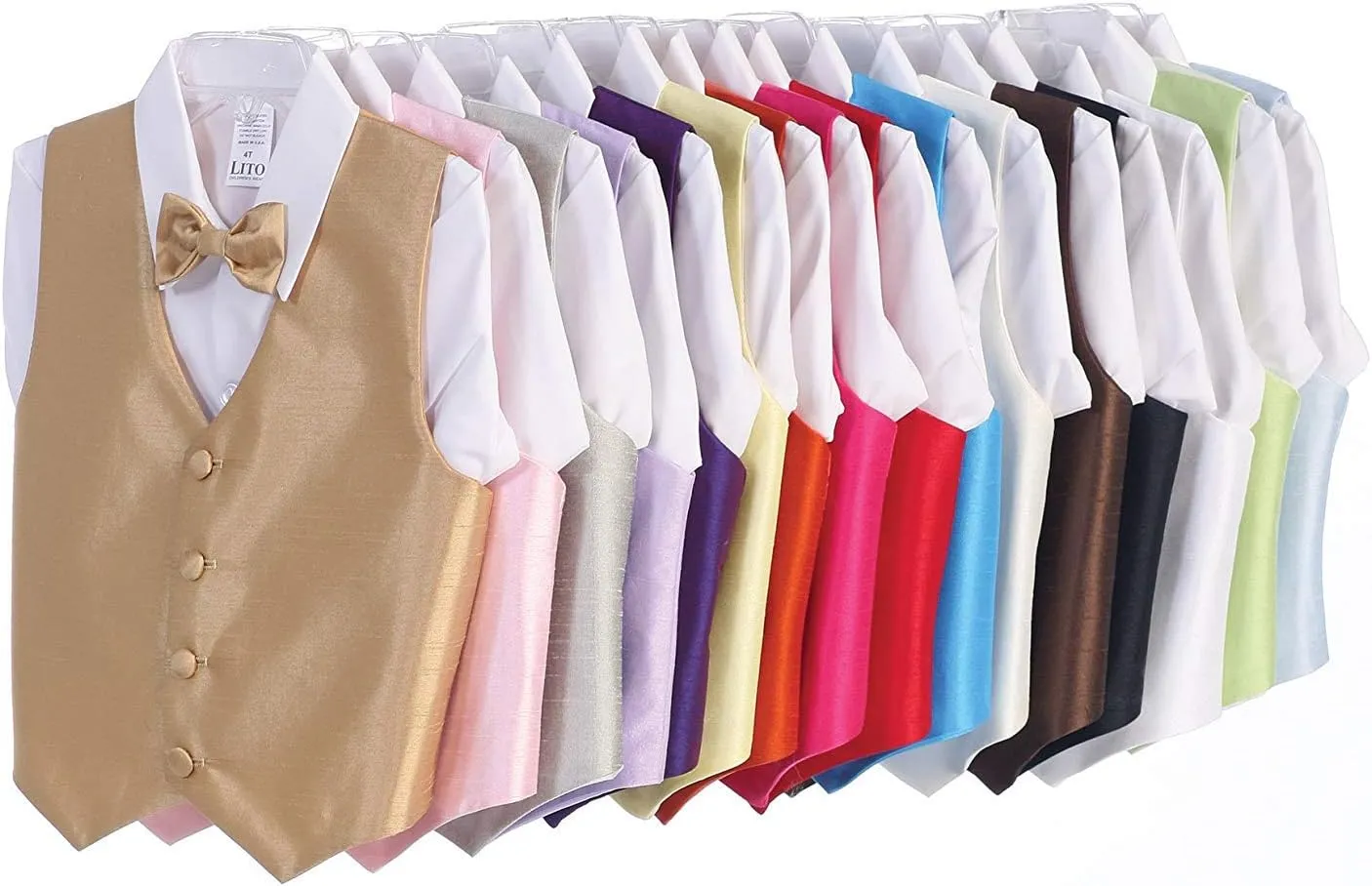 Vest and Clip On Bowtie set - Multiple Colors - Baby Infant Toddler Boys Tween Sizes