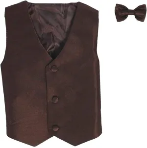 Vest and Clip On Bowtie set - Multiple Colors - Baby Infant Toddler Boys Tween Sizes