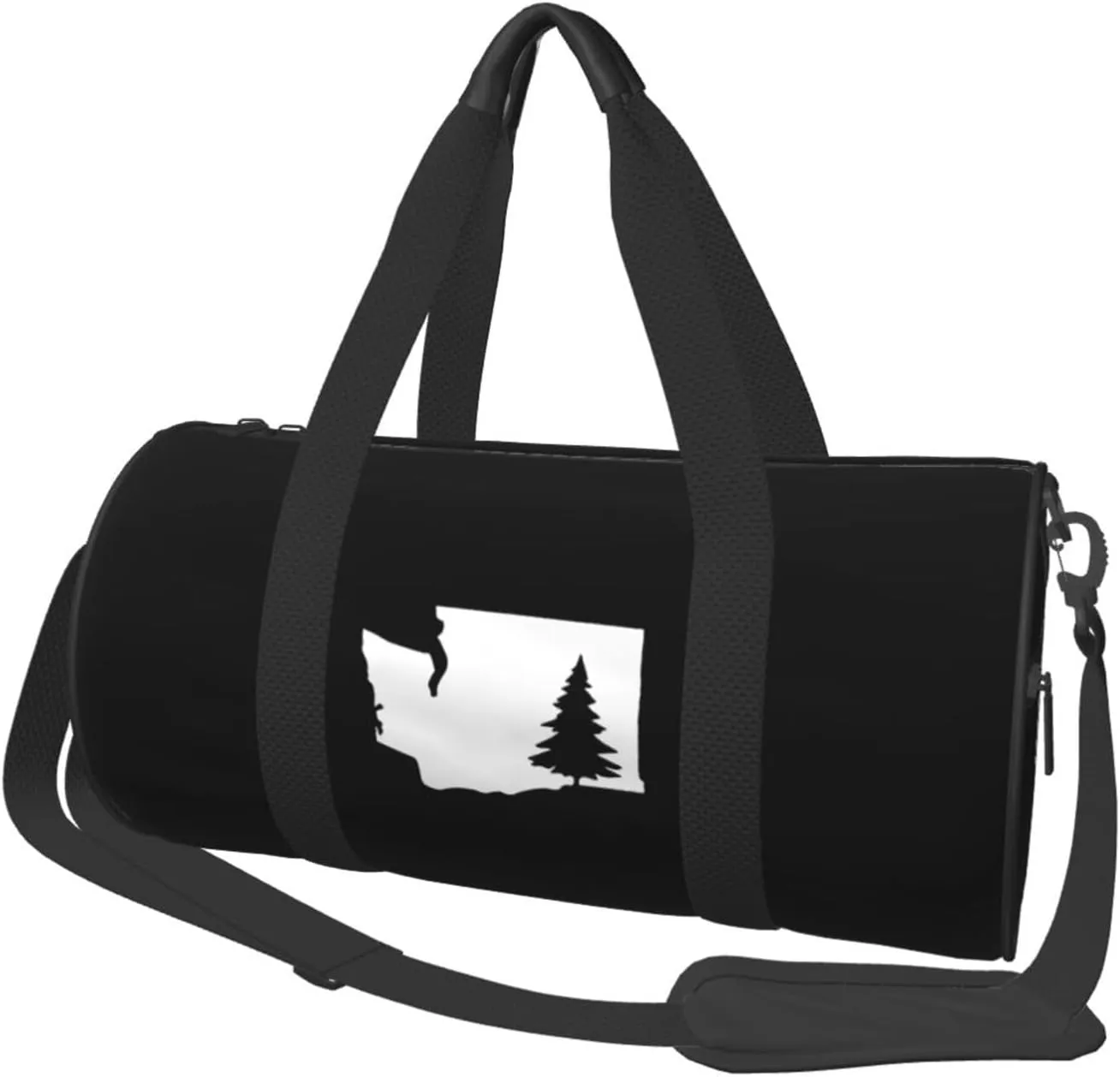 Washington State Tree Convertible Garment Bag with Shoulder Strap, Carry on Garment Duffel Bag for Men Women - Rolling Foldable for Travel Luggage Bags (Black)
