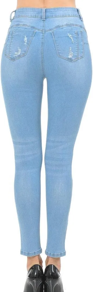 Wax Jean Denim Women's Juniors Push-Up High-Rise Skinny Jean in Fine Cotton Denim