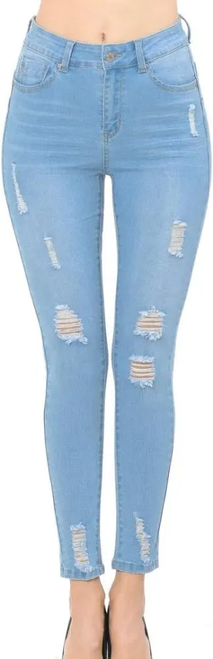 Wax Jean Denim Women's Juniors Push-Up High-Rise Skinny Jean in Fine Cotton Denim