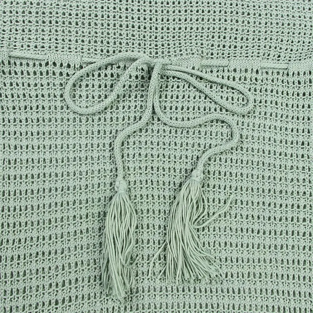 Women Sexy Hollow Out Mesh Tassle Skirts Beach Cover Up Crochet Summer Swimsuit Split Sheer Maxi Swimwear
