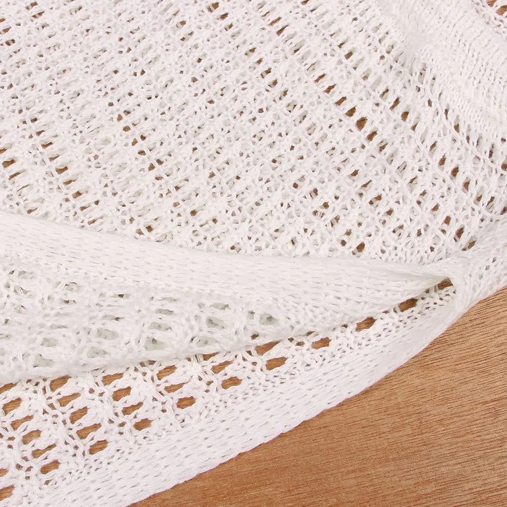 Women Sexy Hollow Out Mesh Tassle Skirts Beach Cover Up Crochet Summer Swimsuit Split Sheer Maxi Swimwear
