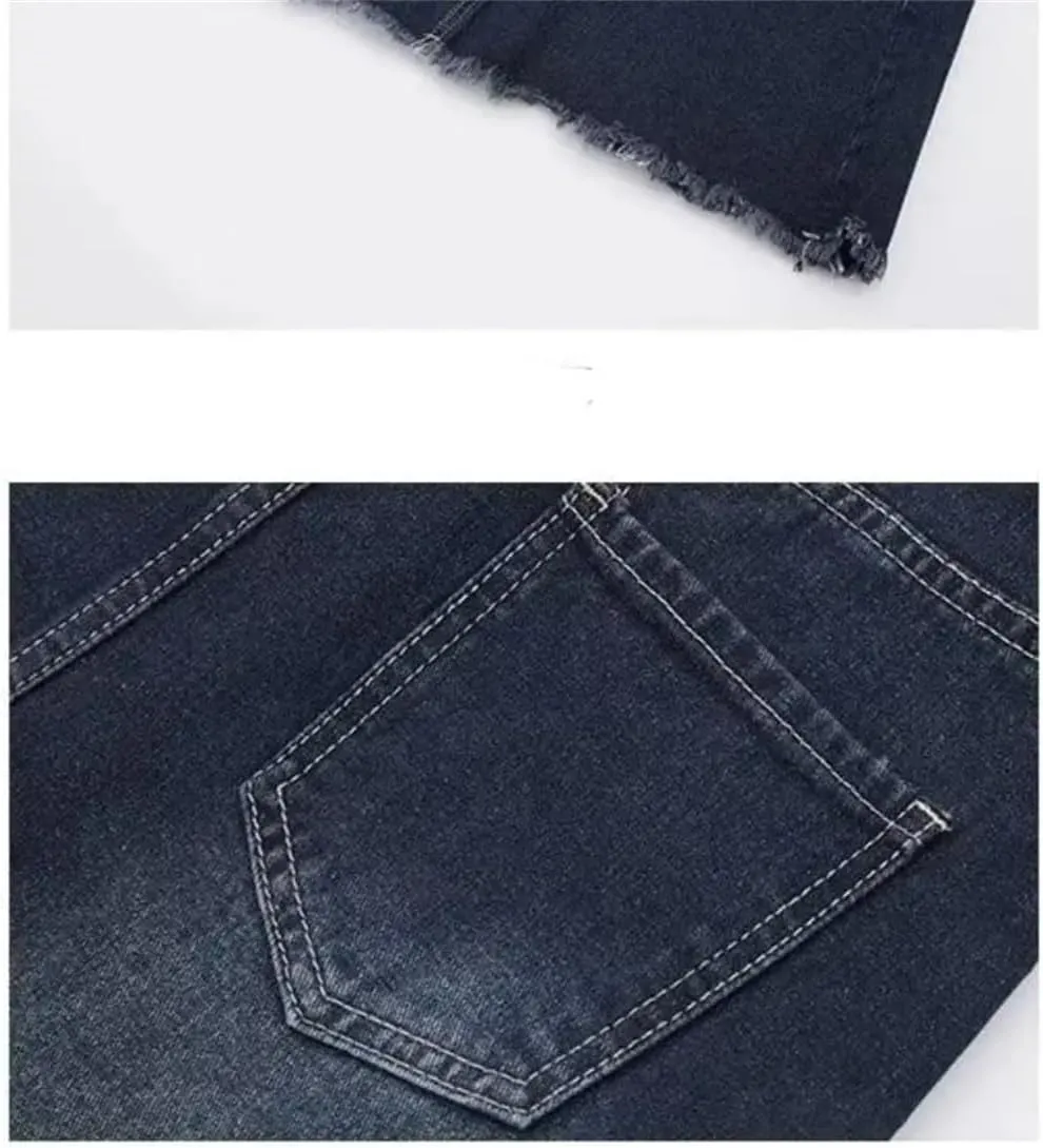 Women's A-Line Cargo Denim Skirt Spring High-Waisted Mid-Length Skirt Retro Raw Edge Style Clothing Skirt