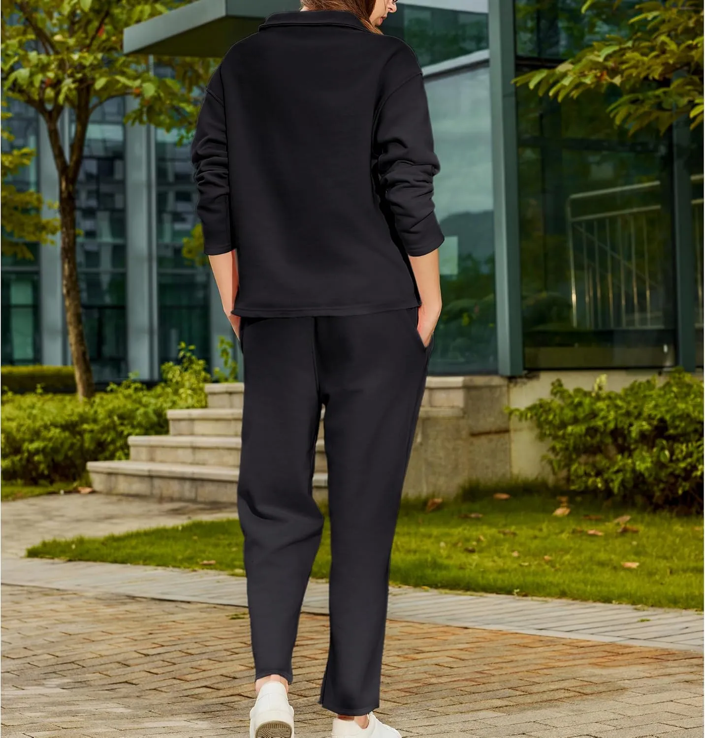 Women's Carmel Tracksuit 2 Piece Set - Patrick Pullover Sweatshirt & Catherine Sweatpants - Casual Lounge Set