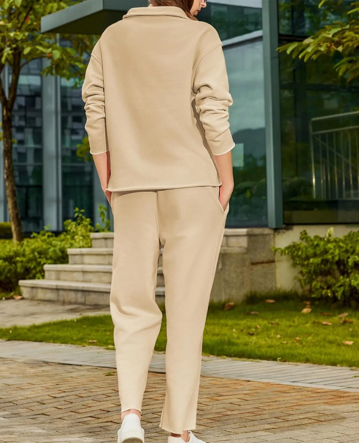 Women's Carmel Tracksuit 2 Piece Set - Patrick Pullover Sweatshirt & Catherine Sweatpants - Casual Lounge Set
