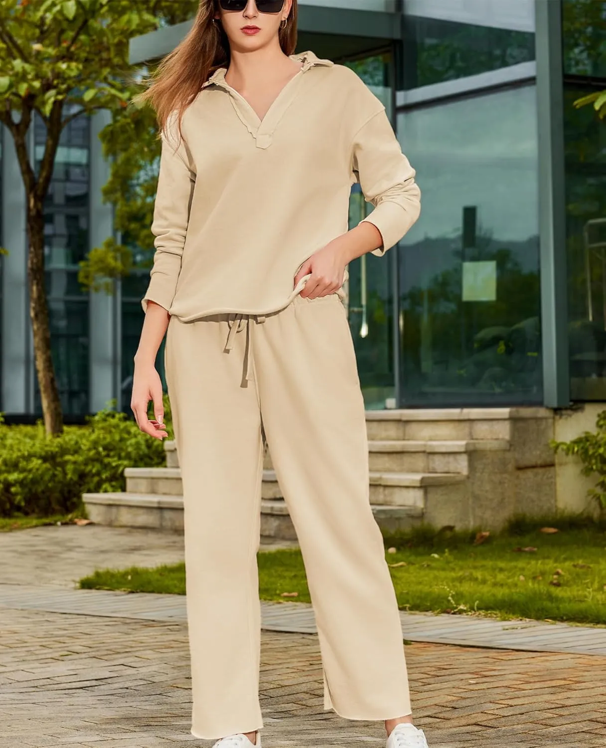Women's Carmel Tracksuit 2 Piece Set - Patrick Pullover Sweatshirt & Catherine Sweatpants - Casual Lounge Set