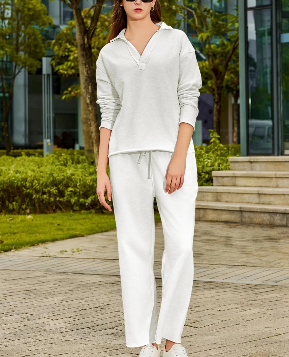 Women's Carmel Tracksuit 2 Piece Set - Patrick Pullover Sweatshirt & Catherine Sweatpants - Casual Lounge Set