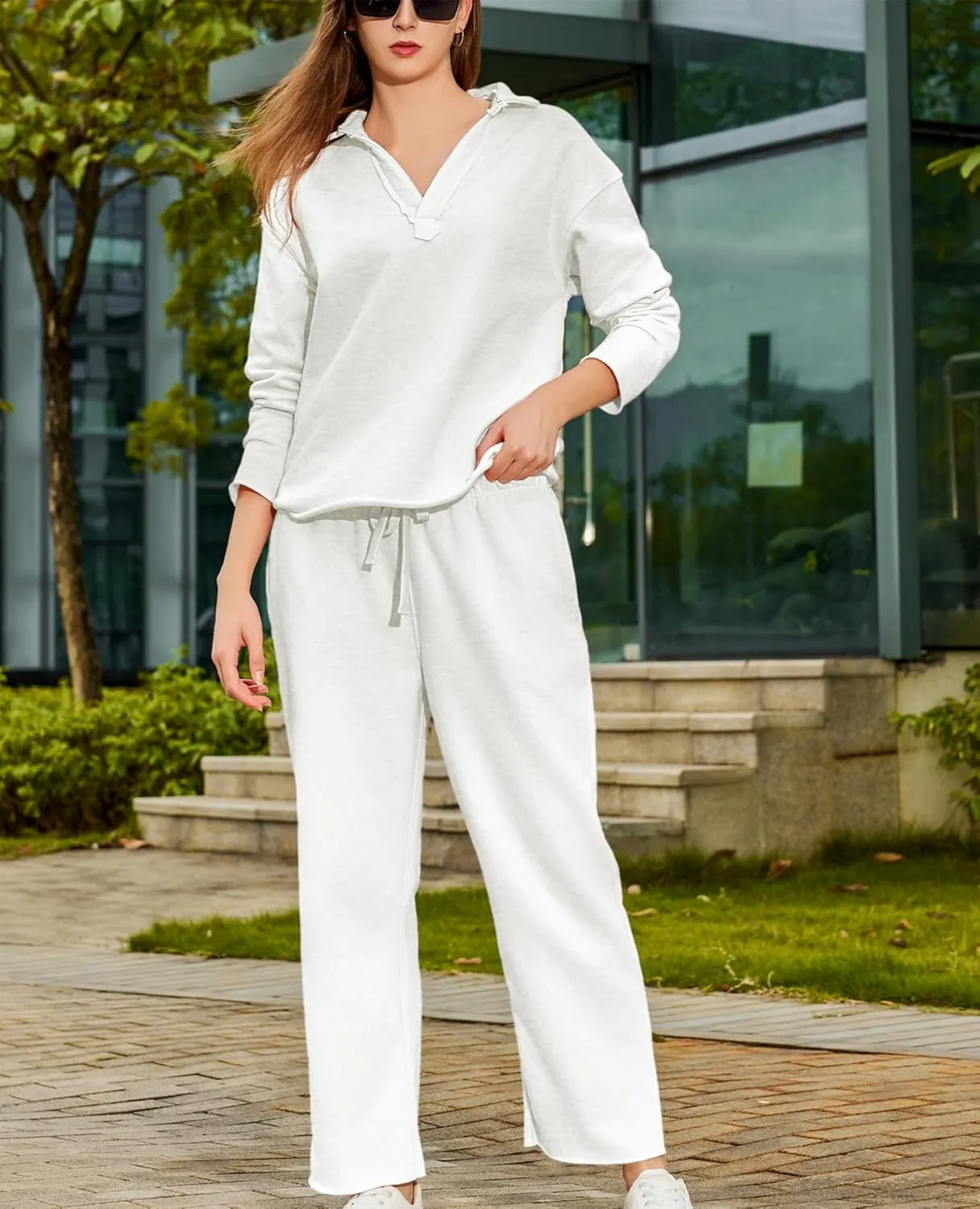 Women's Carmel Tracksuit 2 Piece Set - Patrick Pullover Sweatshirt & Catherine Sweatpants - Casual Lounge Set