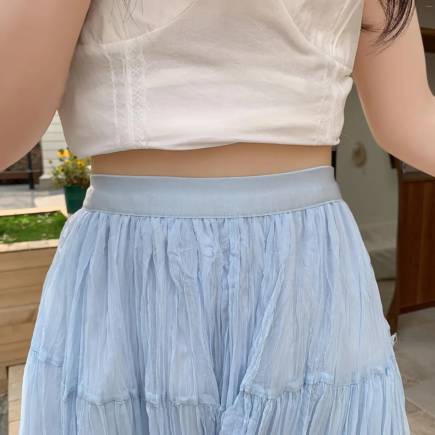 Womens Cute High Waist Maxi Skirt Boho Flowy A Line Dance Long Pleated Skirts