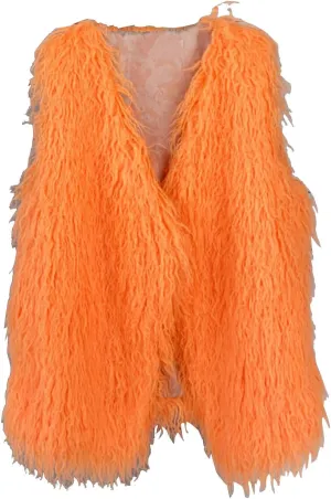 Women's Fluffy Faux Fur Vest,Shaggy Cropped Short Jacket Coat