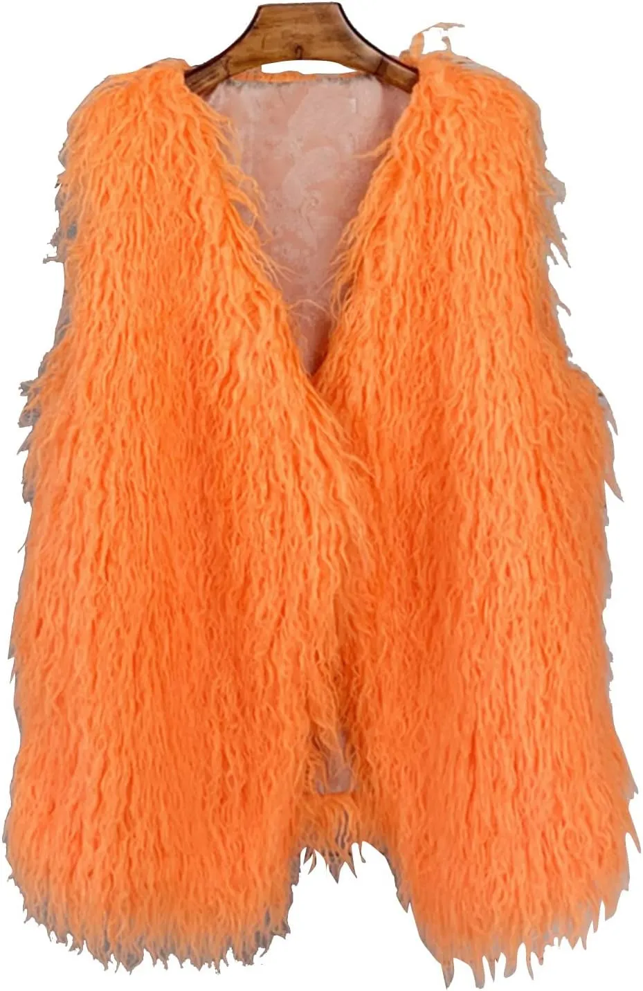 Women's Fluffy Faux Fur Vest,Shaggy Cropped Short Jacket Coat