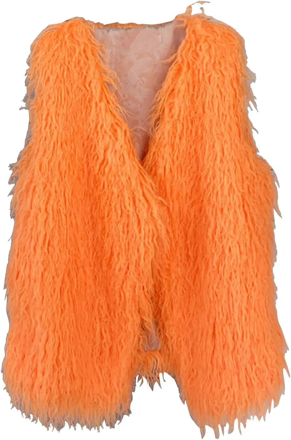 Women's Fluffy Faux Fur Vest,Shaggy Cropped Short Jacket Coat