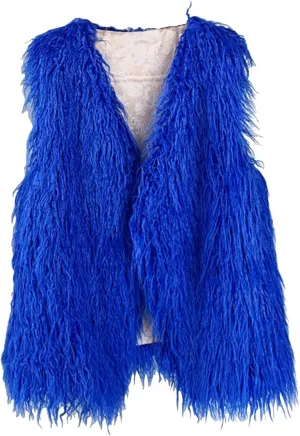 Women's Fluffy Faux Fur Vest,Shaggy Cropped Short Jacket Coat