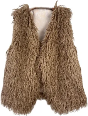 Women's Fluffy Faux Fur Vest,Shaggy Cropped Short Jacket Coat