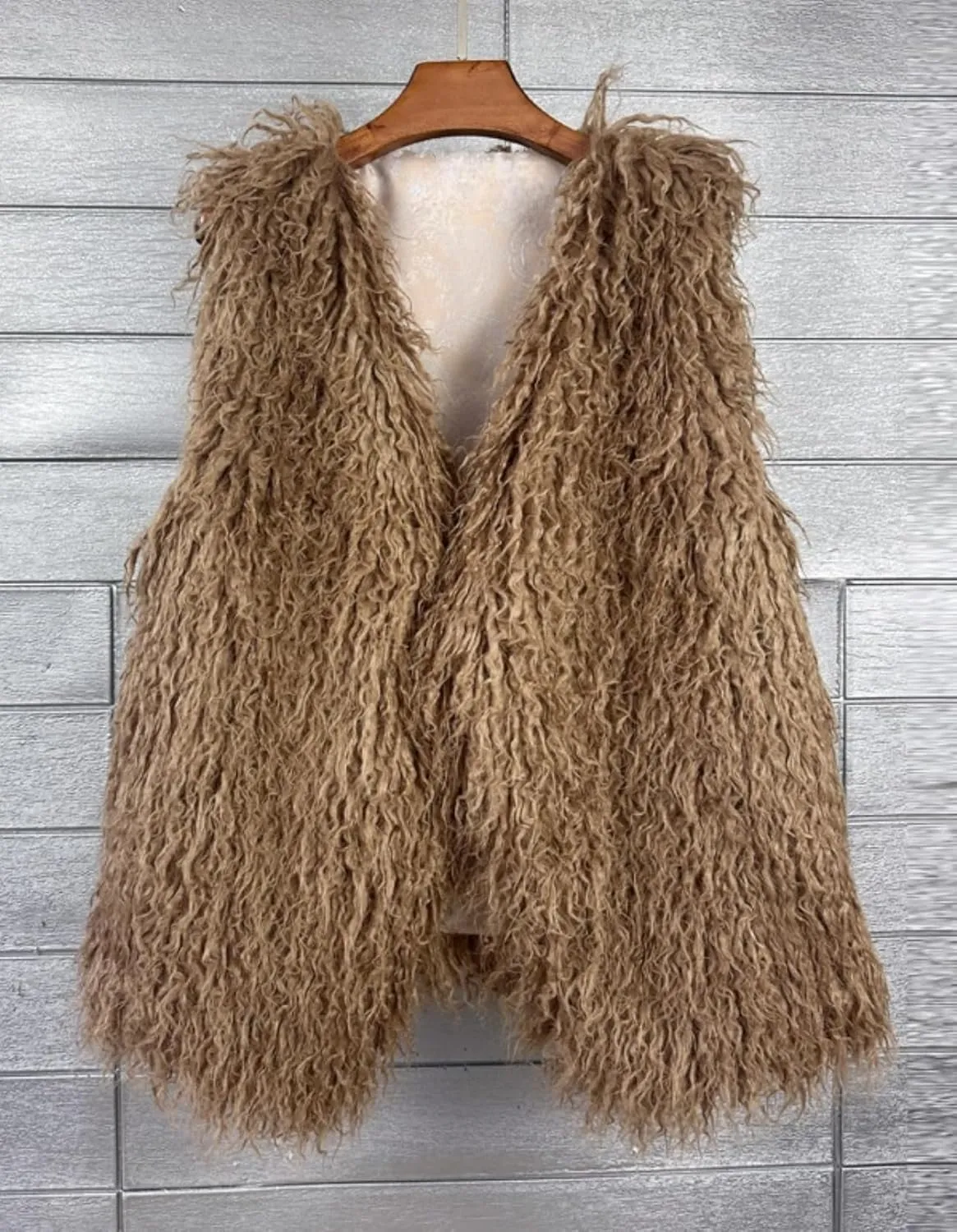 Women's Fluffy Faux Fur Vest,Shaggy Cropped Short Jacket Coat