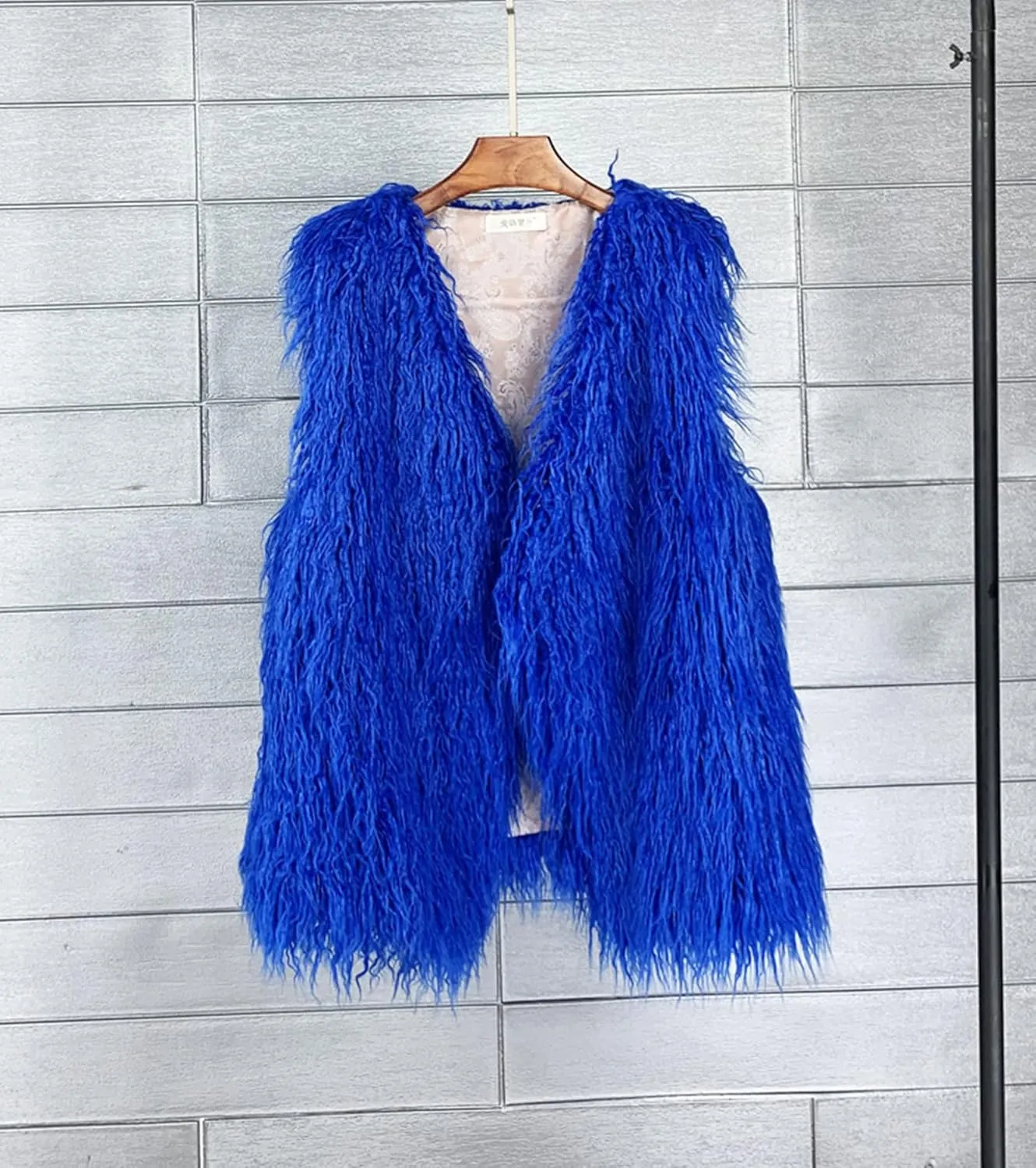 Women's Fluffy Faux Fur Vest,Shaggy Cropped Short Jacket Coat