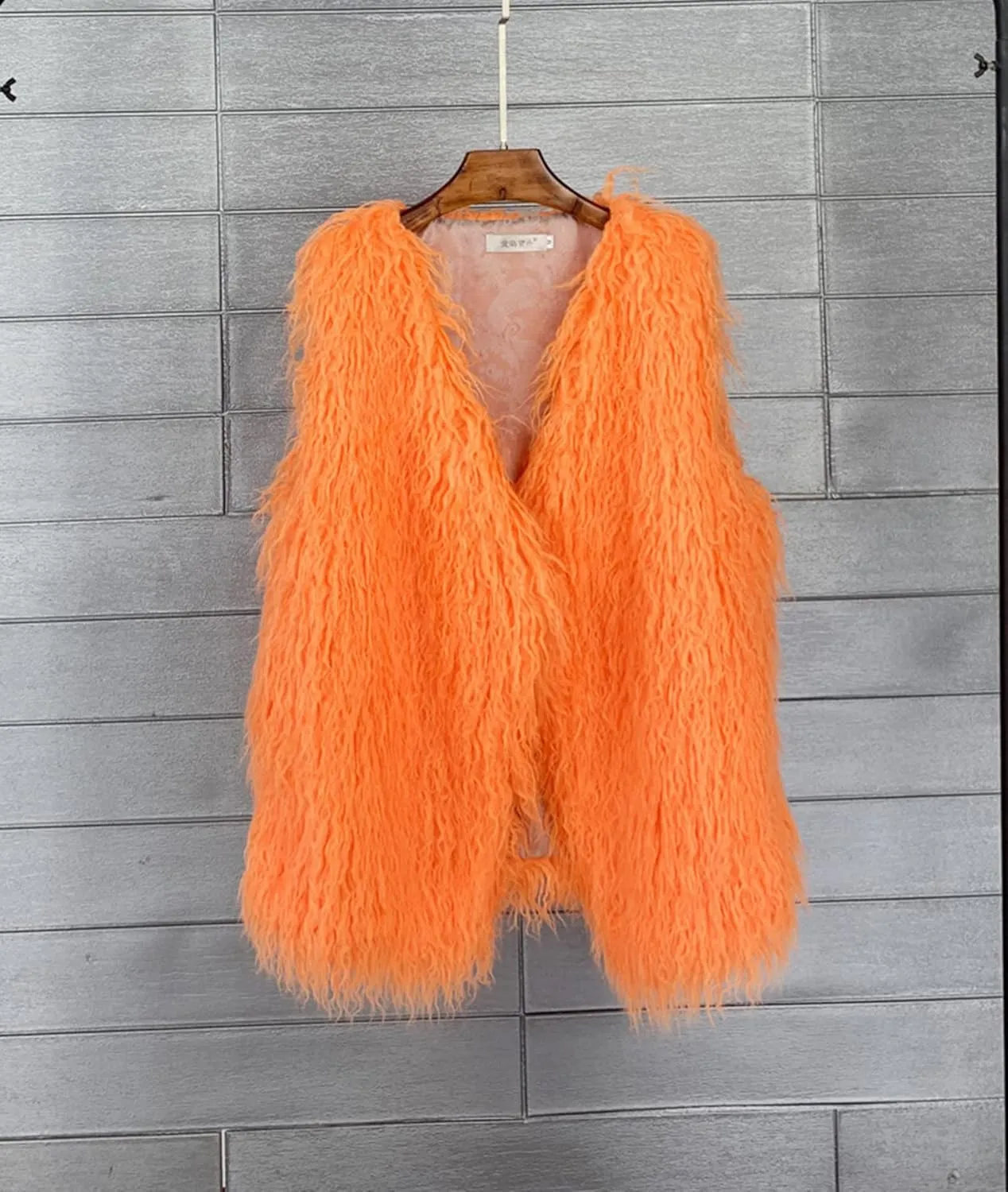 Women's Fluffy Faux Fur Vest,Shaggy Cropped Short Jacket Coat