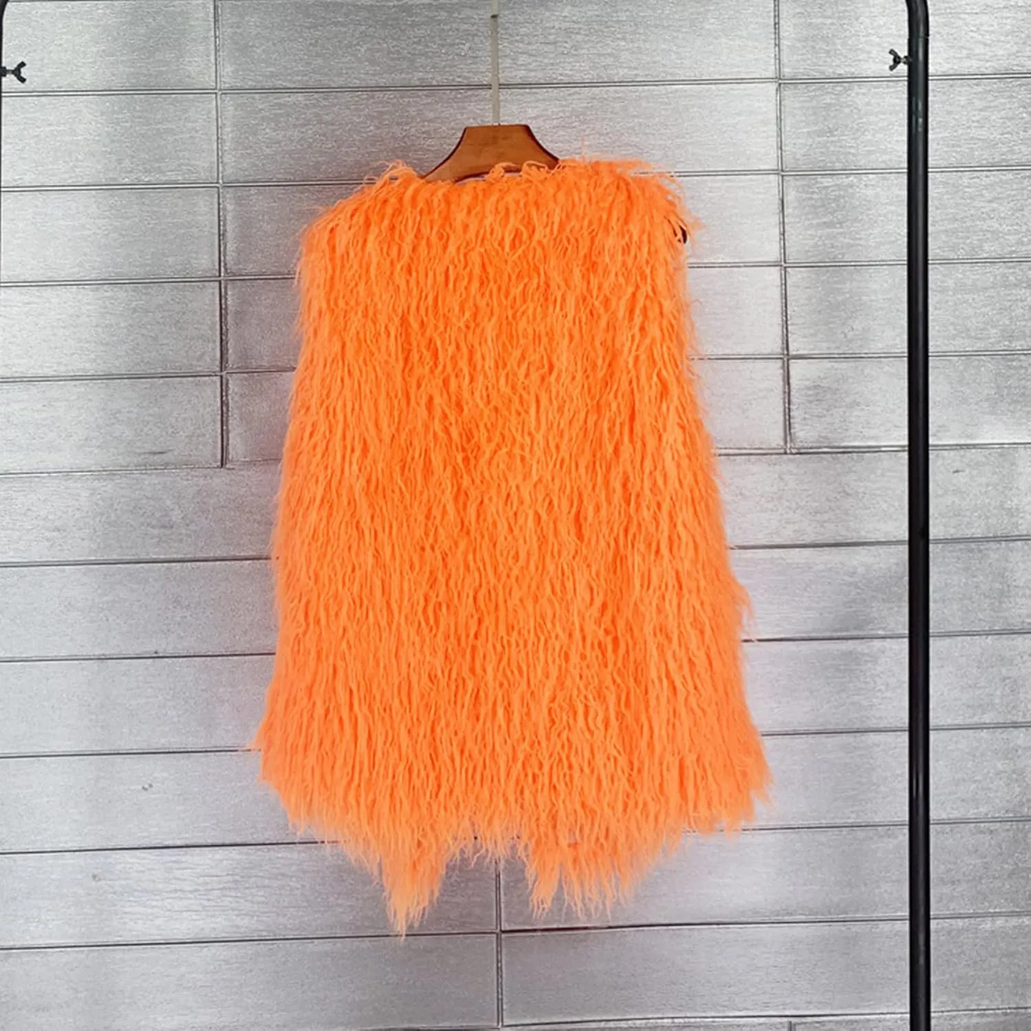 Women's Fluffy Faux Fur Vest,Shaggy Cropped Short Jacket Coat