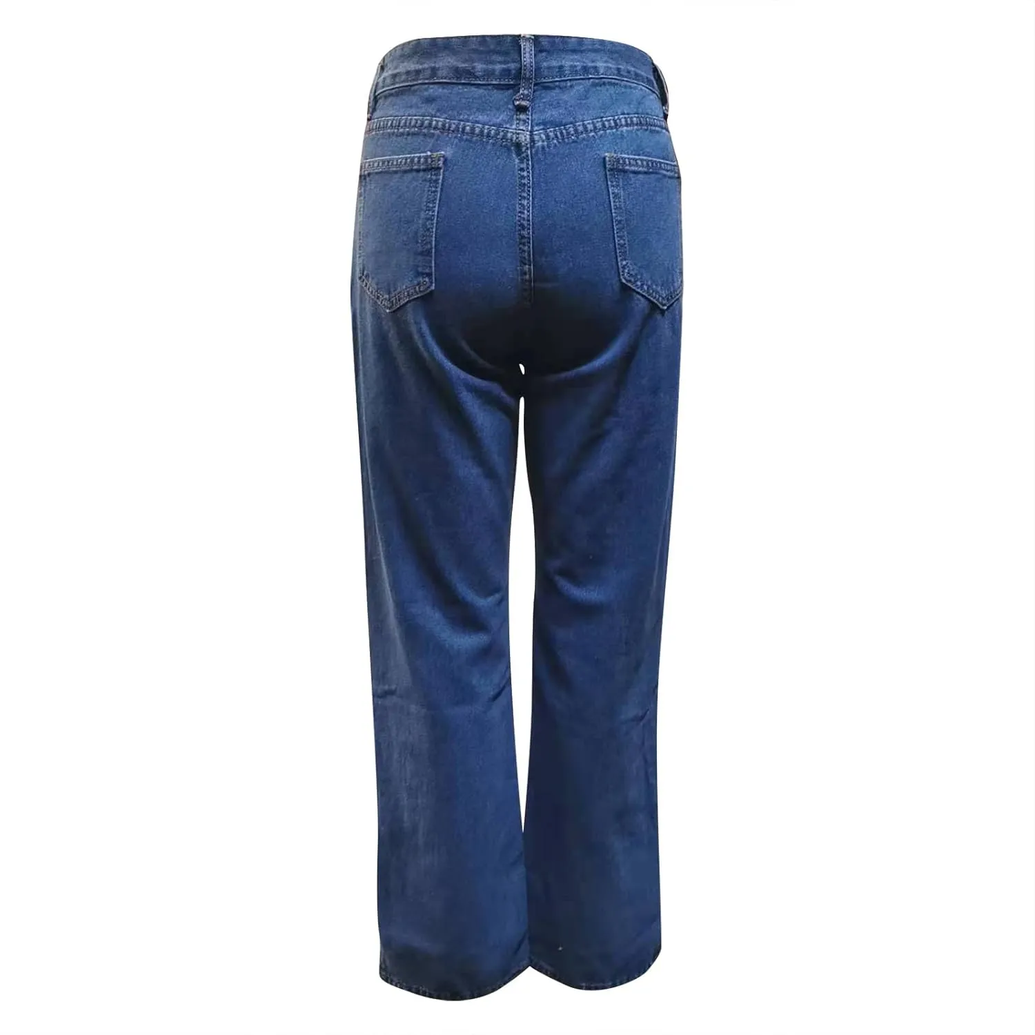 Women's High Waisted Flare Jeans Stretchy Side Split Hem Denim Pants Streetwear Vintage Button Trousers with Pockets