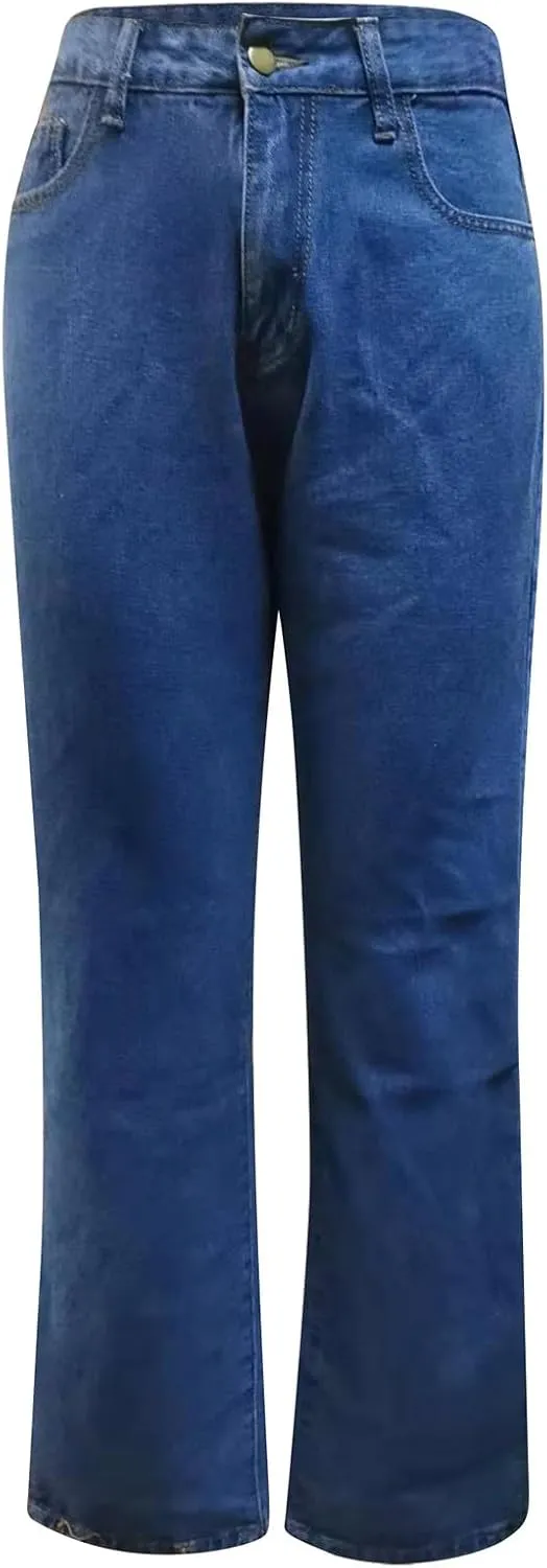 Women's High Waisted Flare Jeans Stretchy Side Split Hem Denim Pants Streetwear Vintage Button Trousers with Pockets