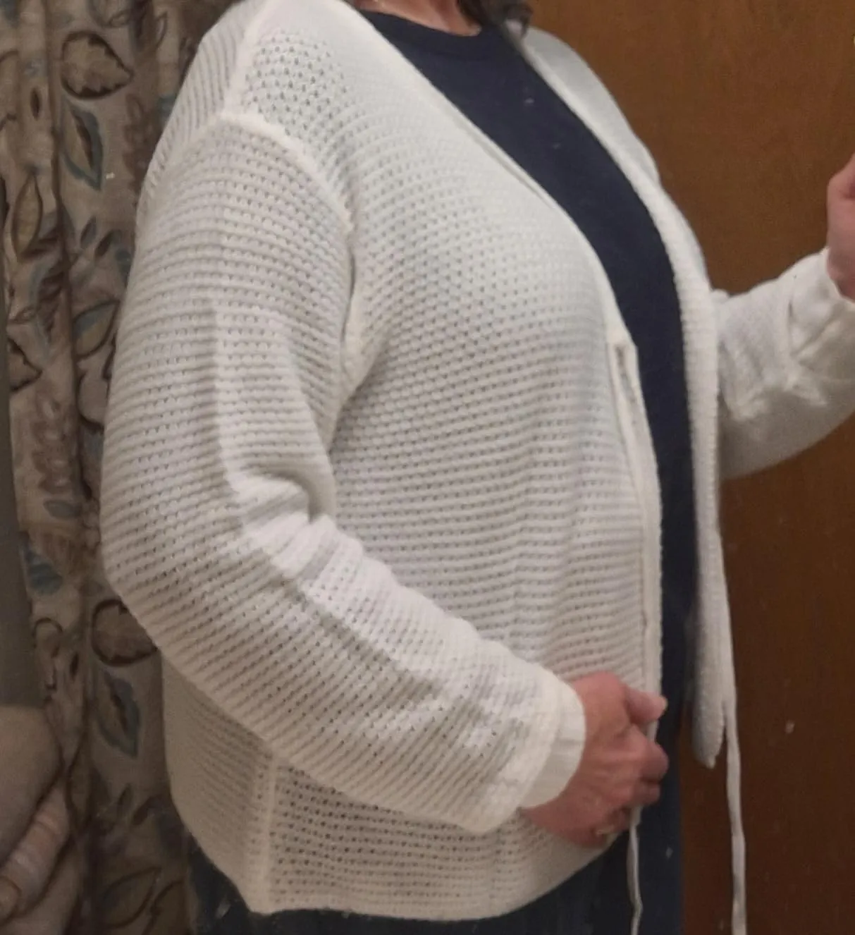 Women's Plus Size Cardigan Hollow Out Open Knit Sweater Ladies Tie Front Shrug, Throw On with Tank Top