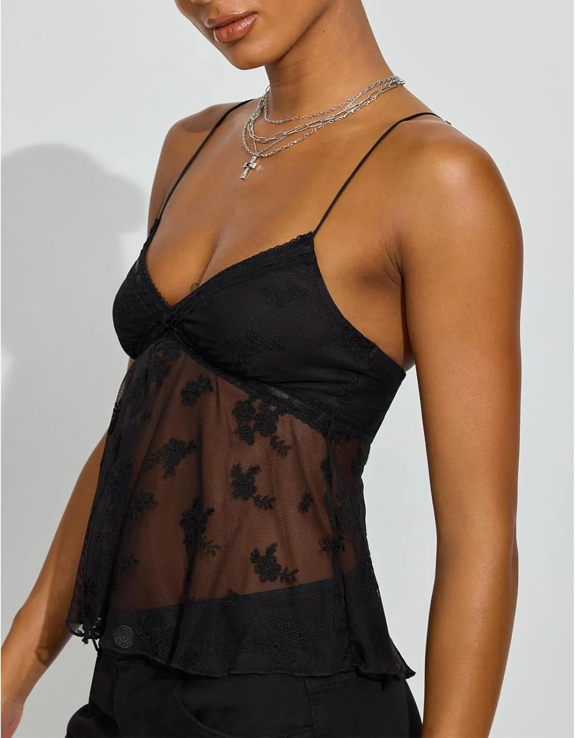 Womens Sexy Cami Stretchy Spaghetti Strap Camisole Tank Top Y2k Going Out Slim Corset Sleeveless Shirt Crop Tops
