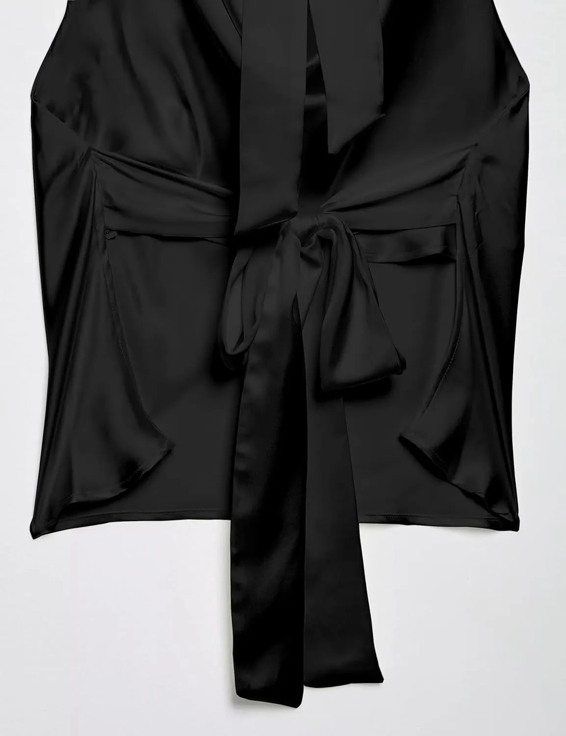 Womens Silk Backless Tank Top Elegant Satin Blouse Tie Back Halter Neck Classic Lady Vest