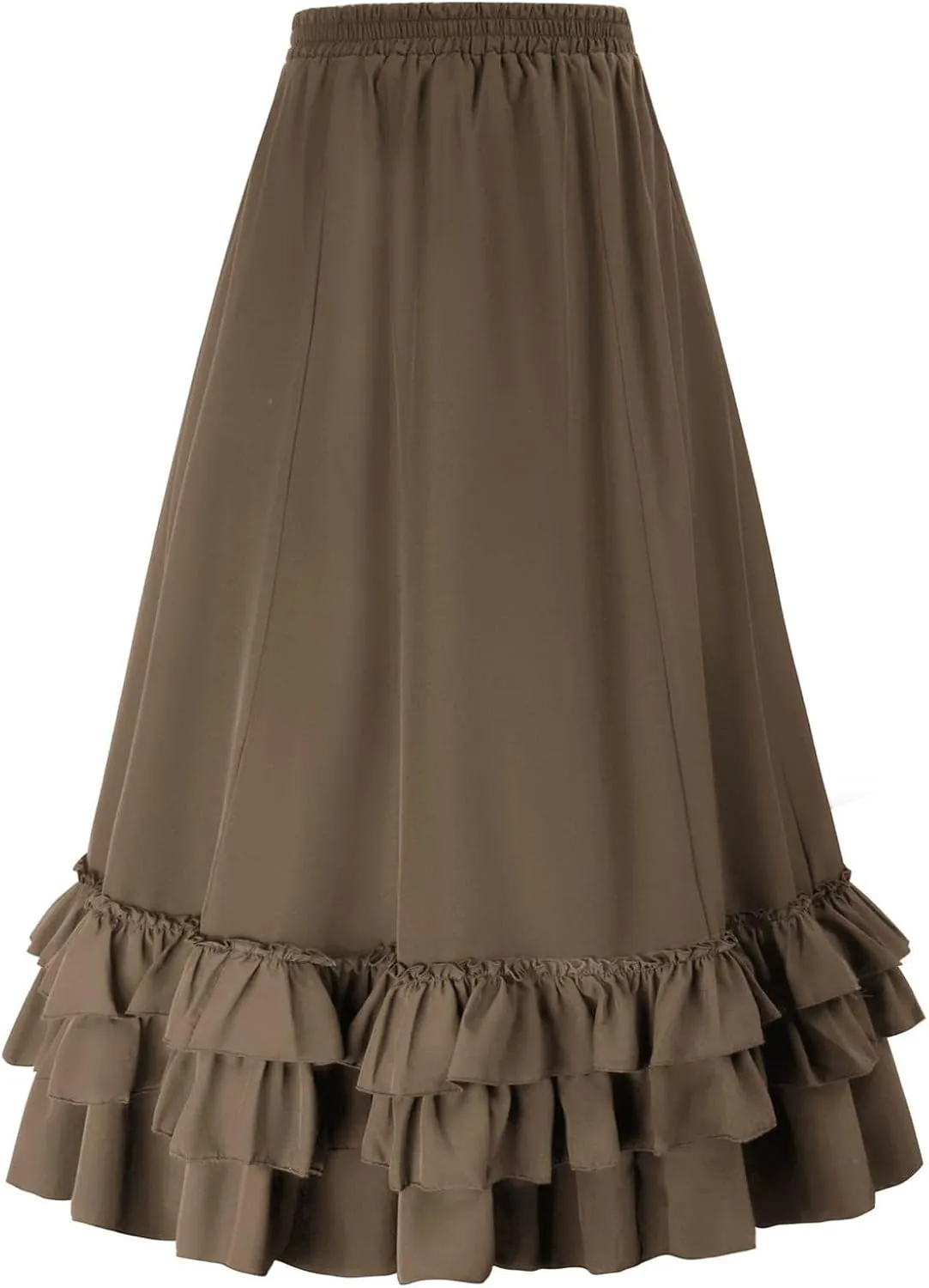 Women's Vintage Gothic Steampunk Skirt Renaissance Victorian Costume Asymmetrical High Low Layered Ruffled Skirt