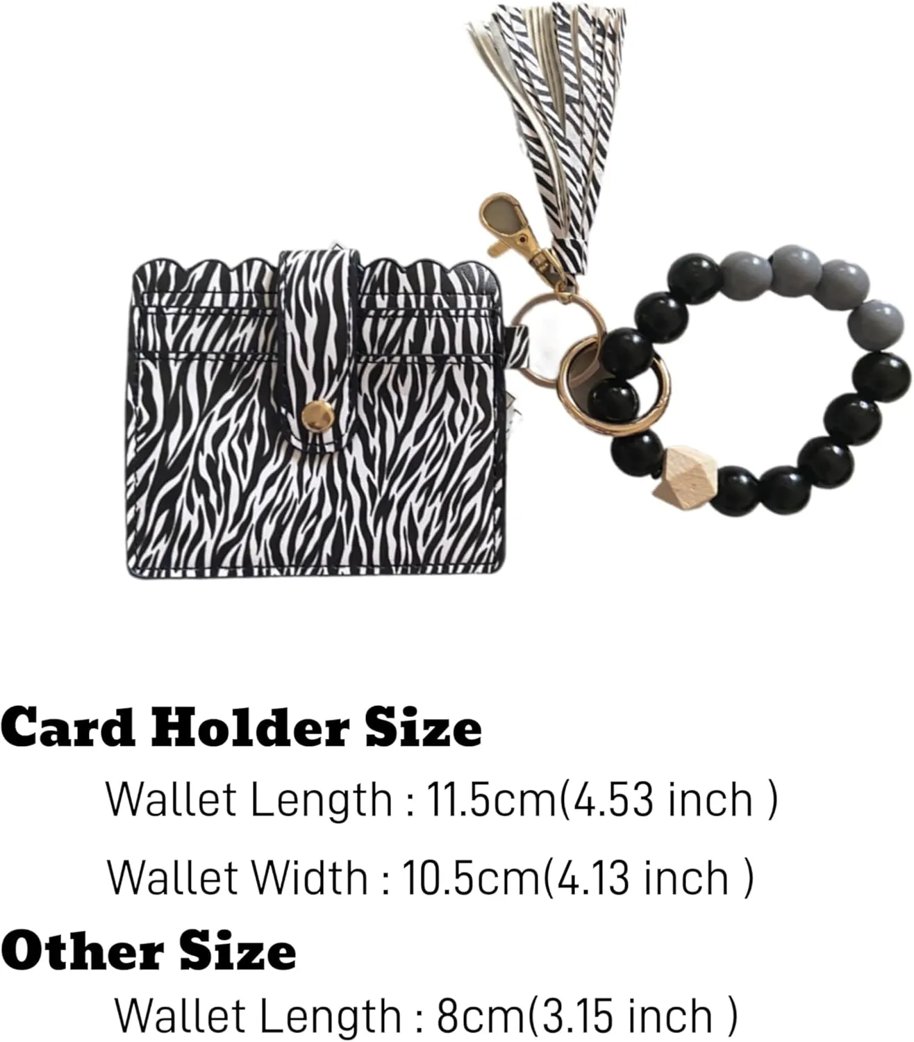 Wristlet Bracelet Keychain Credit Card Holder Purse Pocket Zip Slim Wallet Tassel Key Ring for Women
