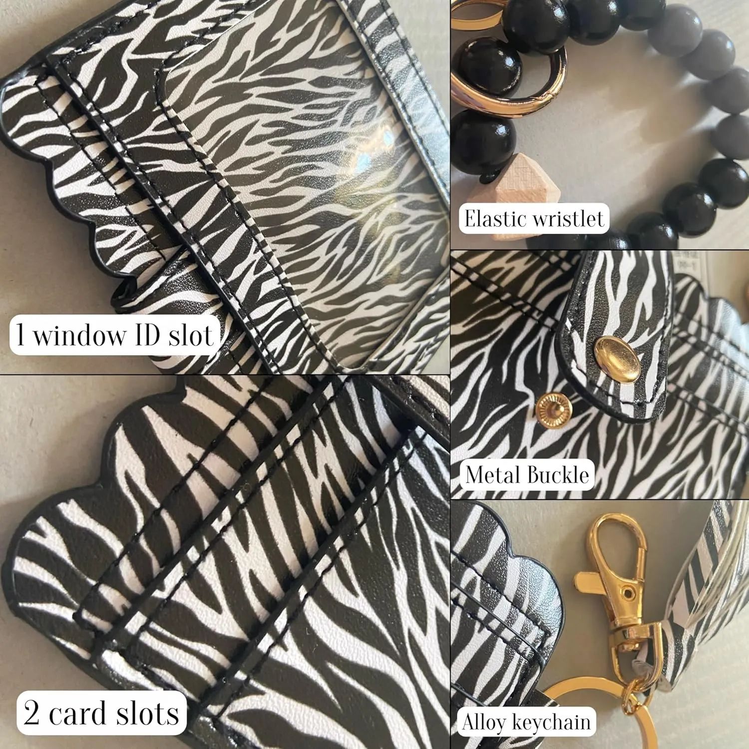 Wristlet Bracelet Keychain Credit Card Holder Purse Pocket Zip Slim Wallet Tassel Key Ring for Women