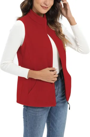 Xeoxarel Women's Fleece Vest with 6 Pockets (XS-2XL)