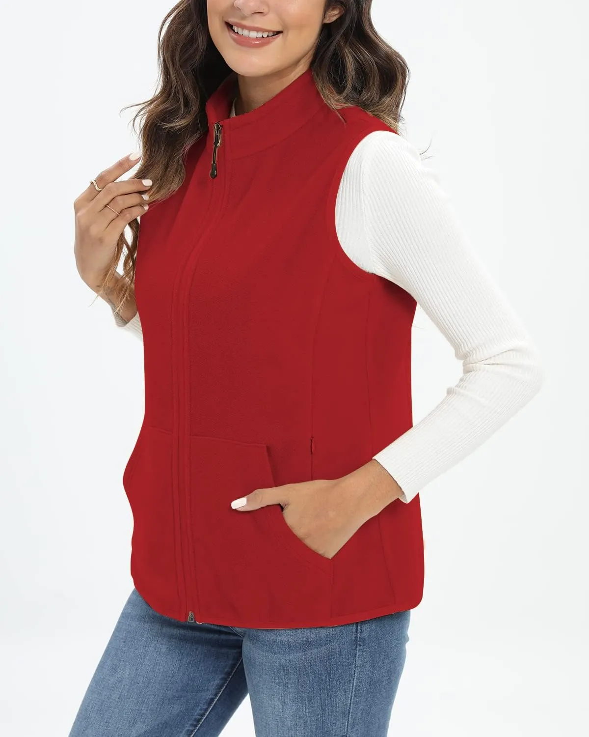Xeoxarel Women's Fleece Vest with 6 Pockets (XS-2XL)