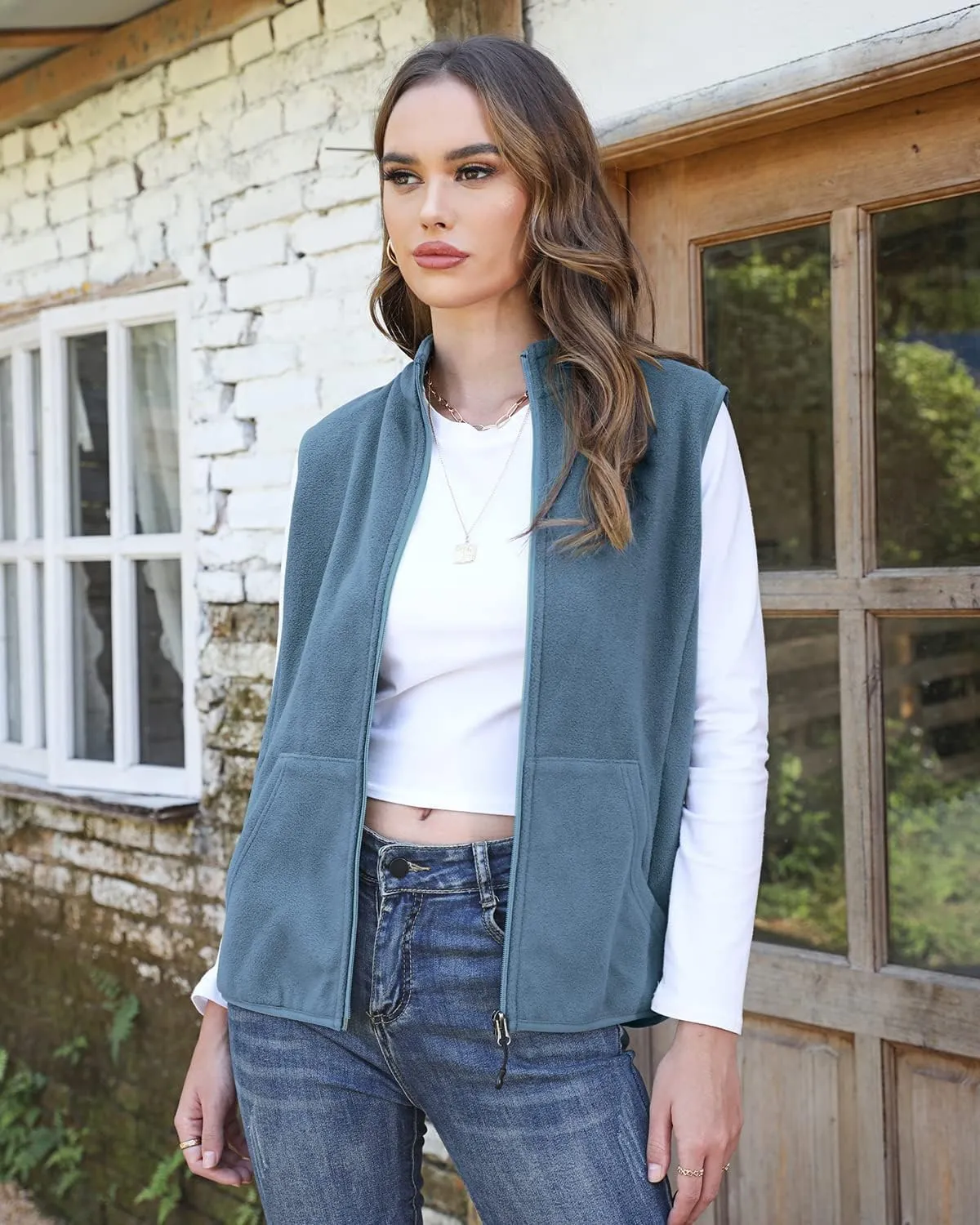 Xeoxarel Women's Fleece Vest with 6 Pockets (XS-2XL)