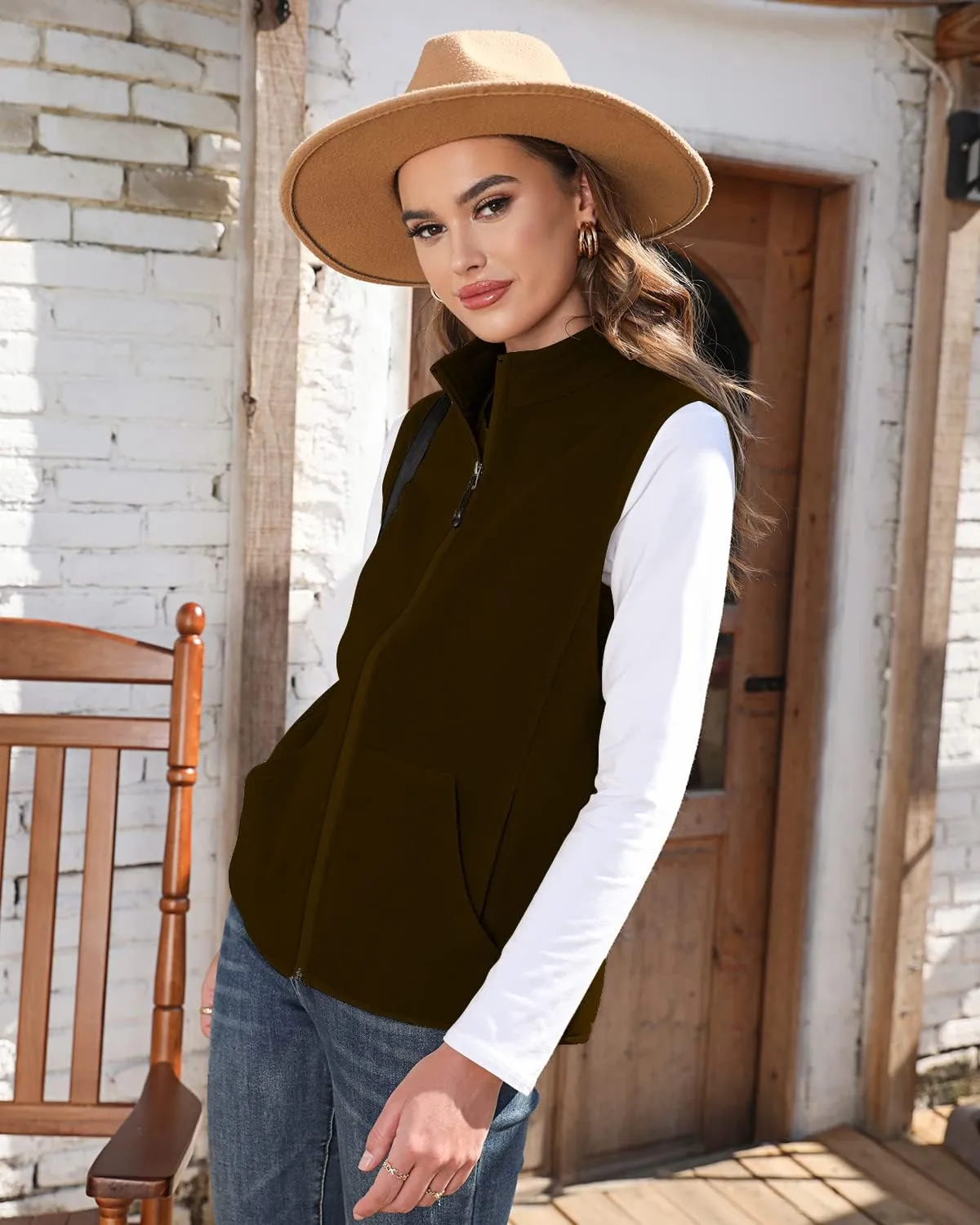 Xeoxarel Women's Fleece Vest with 6 Pockets (XS-2XL)
