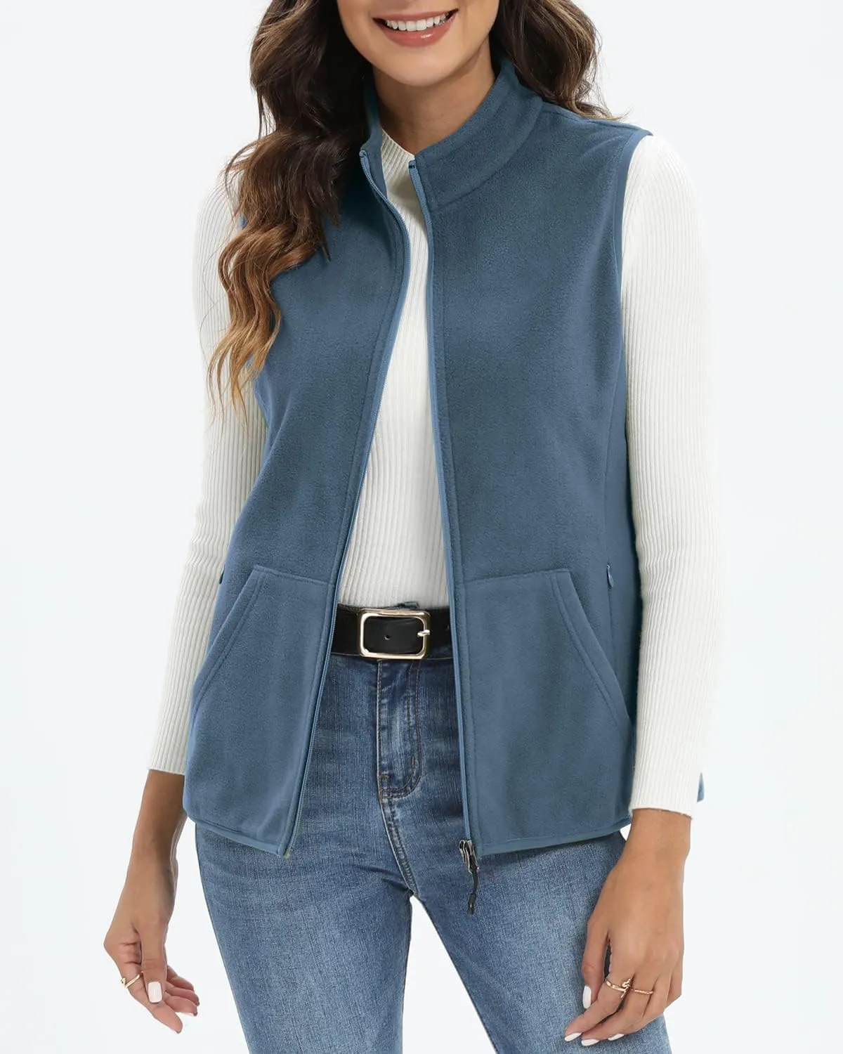 Xeoxarel Women's Fleece Vest with 6 Pockets (XS-2XL)