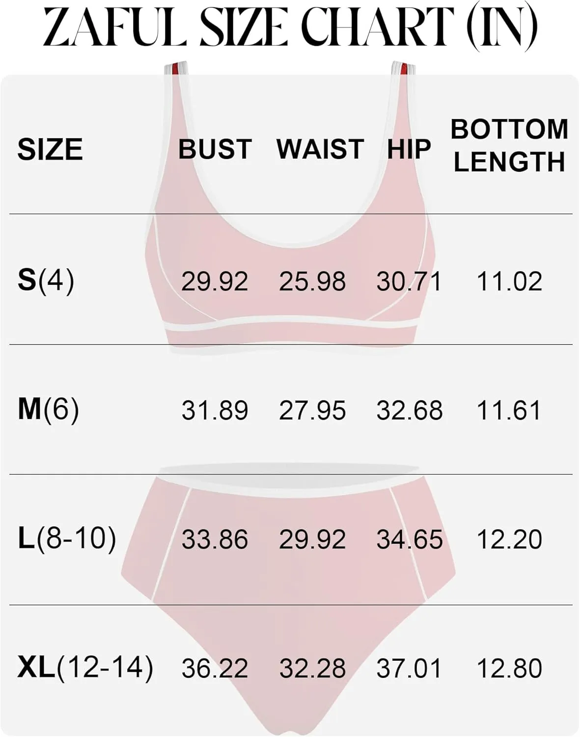 ZAFUL Women High Waisted Bikini Sets Color Block Sporty 2 Piece Bathing Suit Adjustable Straps Tummy Control Swimwear