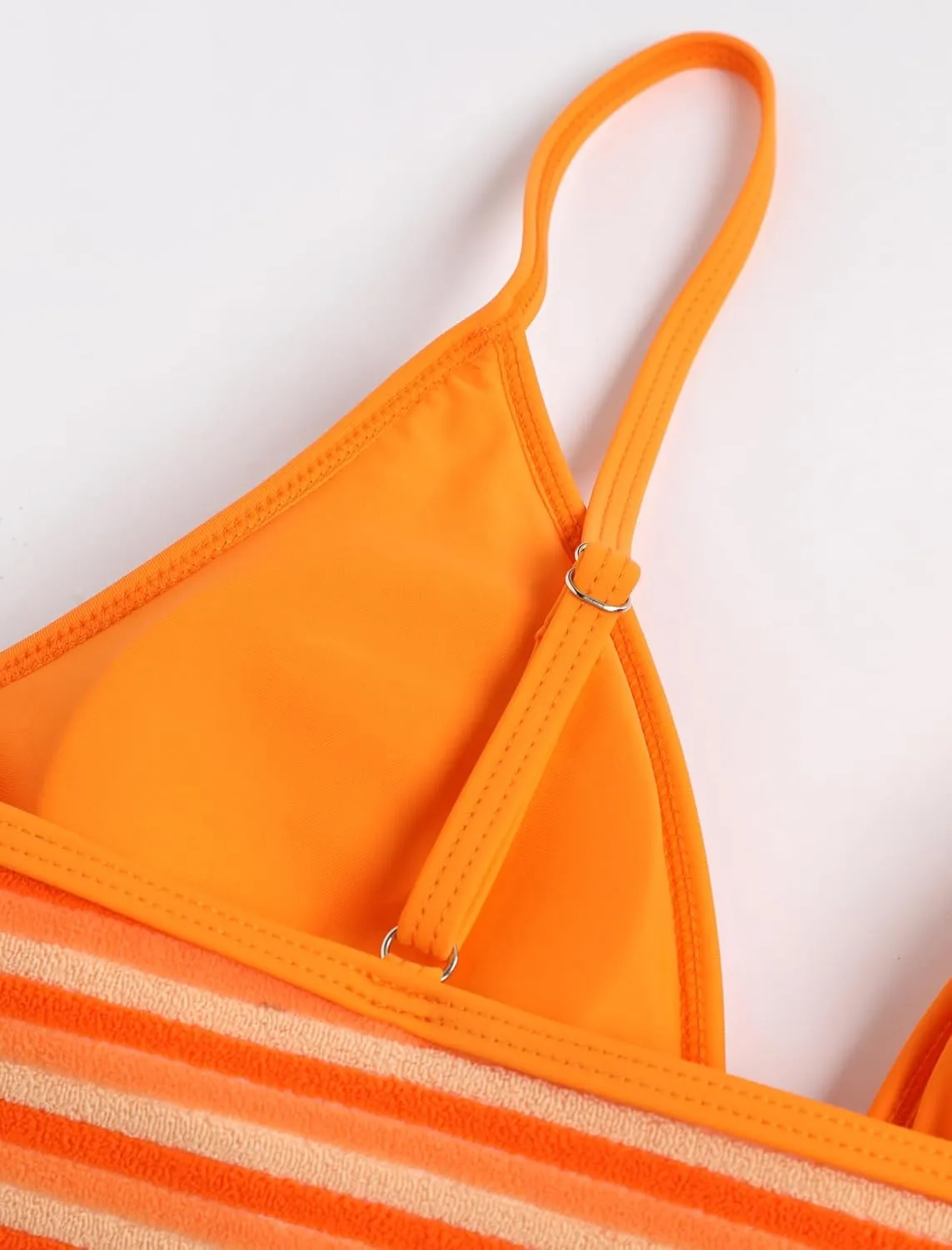 ZAFUL Women's Spaghetti Strap Tankini Swimsuits V Neck Tummy Control Tie Side Thong Bikini Swimsuits 2 Piece Bathing Suits