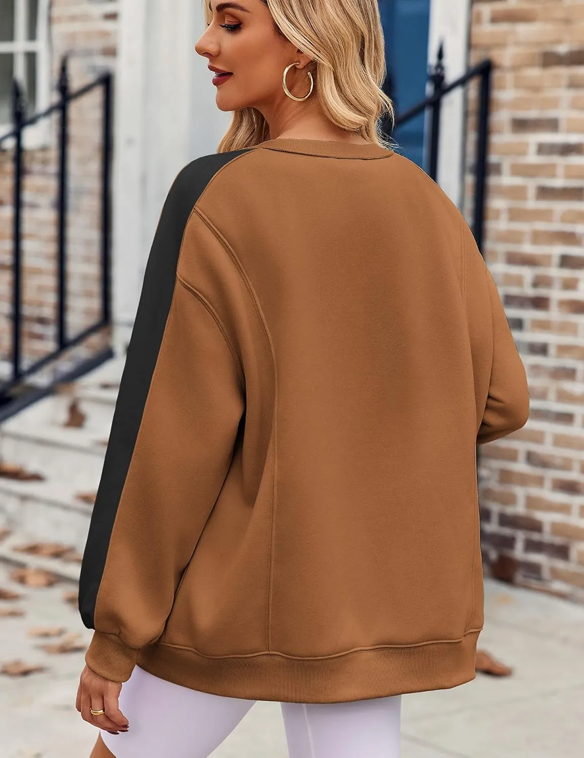 Zeagoo Womens Sweatshirt Long Sleeve Color Block Fleece Hoodies Fall Casual Crewneck Pullover Tunic Tops 2025