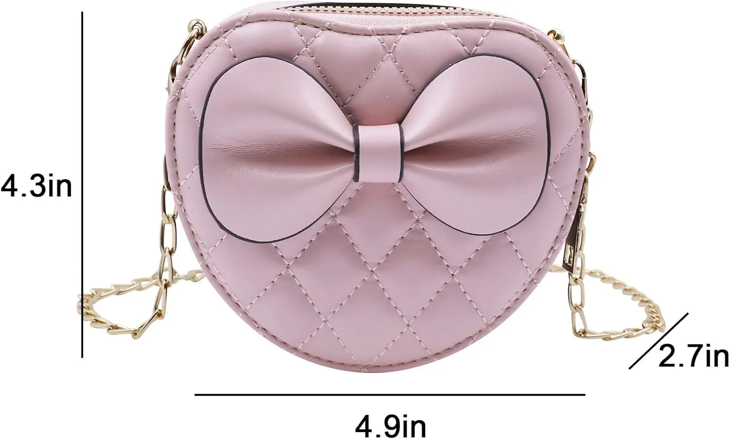 ZGMYC Cute Heart-shaped Crossbody Purse Bowknot Shoulder Bag Satchel for Little Girls Toddlers